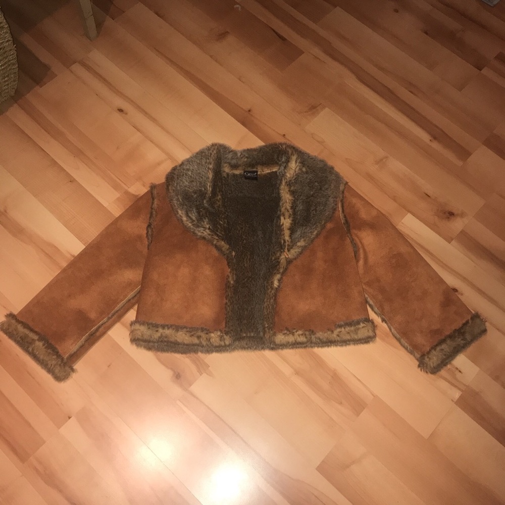Vintage cropped suede jacket